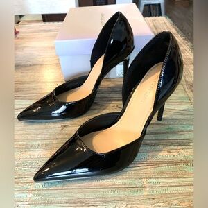 Elegant Like-New Marc Fisher Black Patent D’Orsay Stiletto Heels. Size 8.5